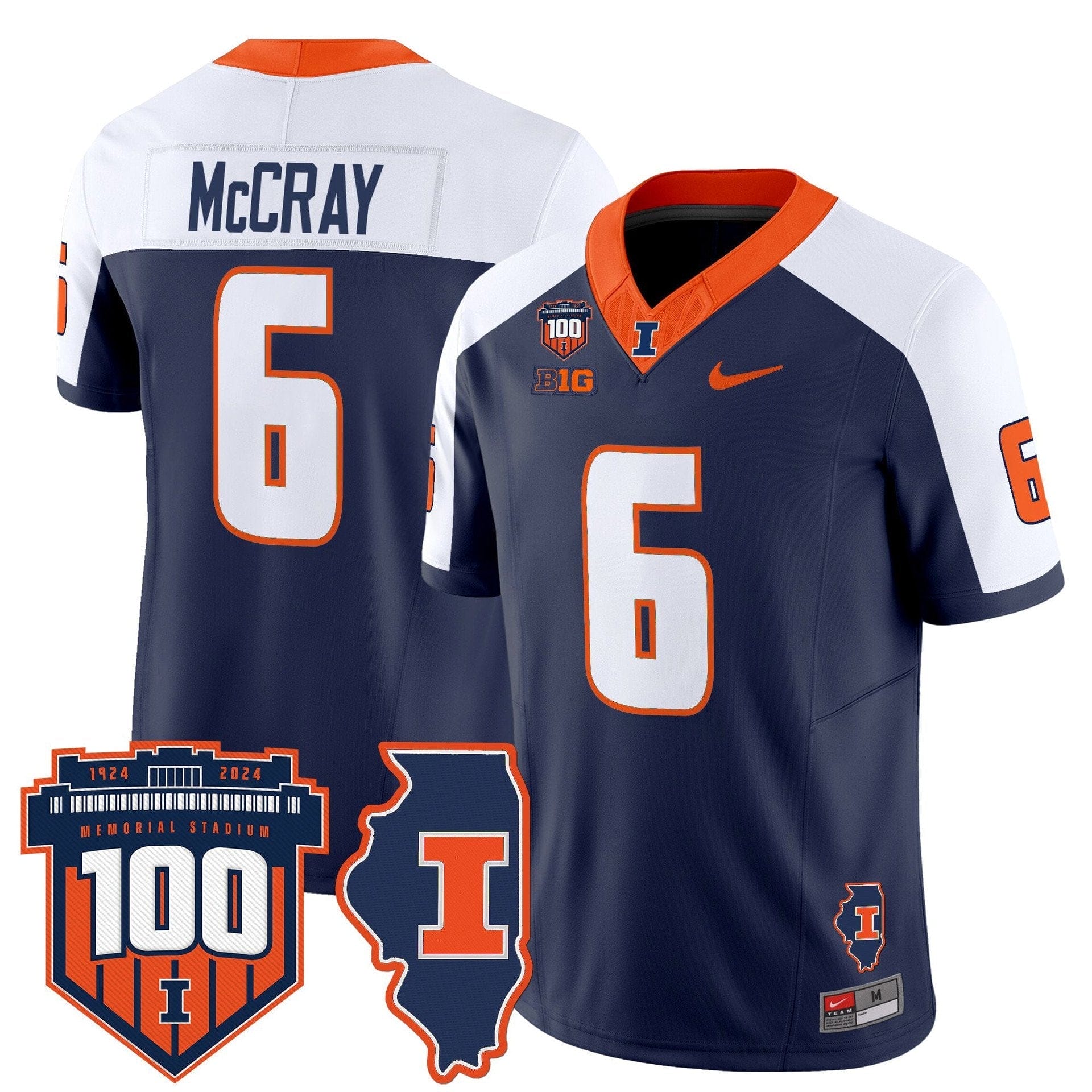 Josh McCray Jersey #6 Illinois Fighting 100th Memorial Stadium 1 Josh McCray Jersey #6 Illinois Fighting 100th Memorial Stadium