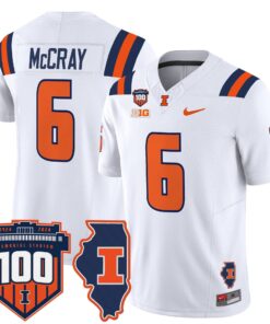 Alternative view of Josh McCray Jersey #6 Illinois Fighting 100th Memorial Stadium