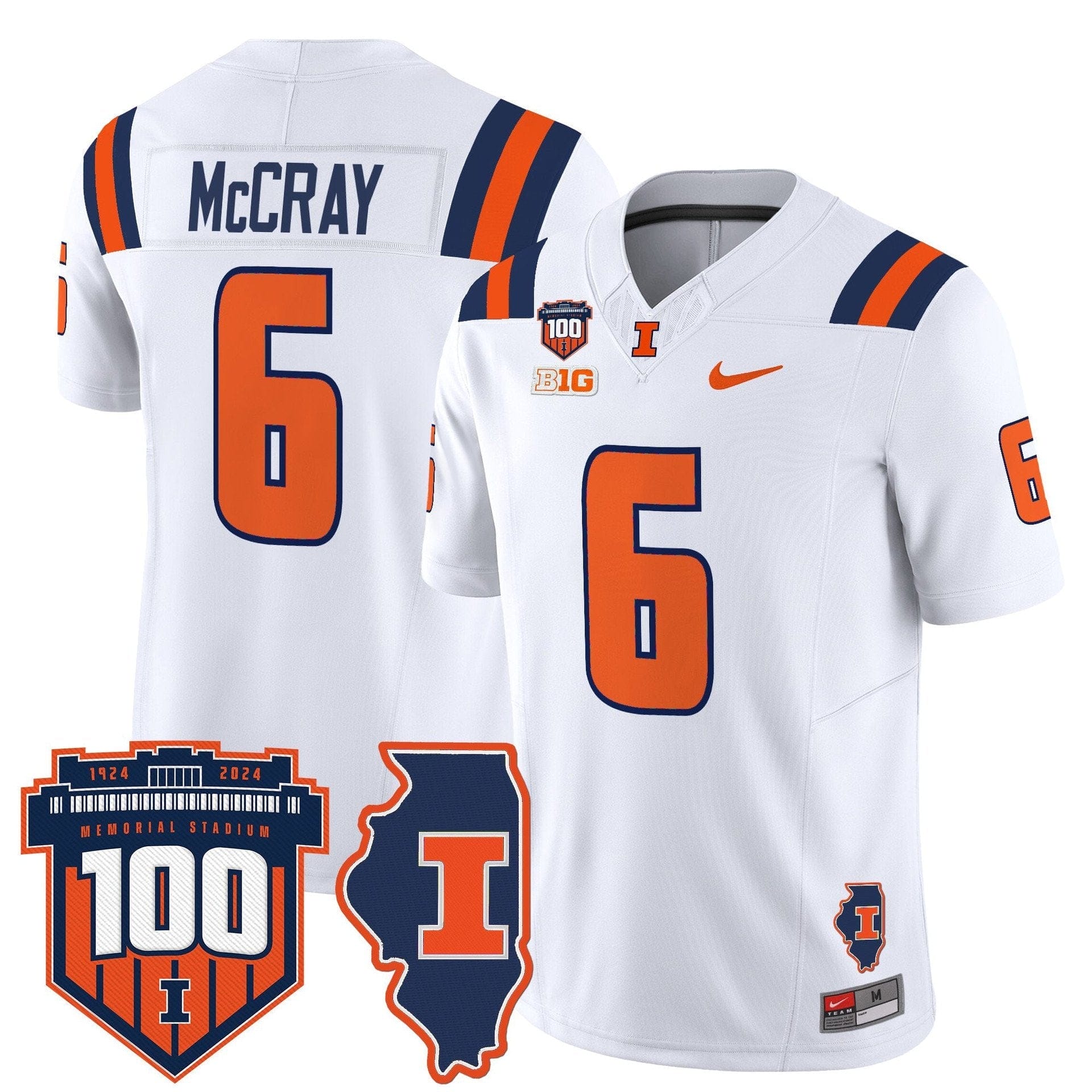 Josh McCray Jersey #6 Illinois Fighting 100th Memorial Stadium 2 Josh McCray Jersey #6 Illinois Fighting 100th Memorial Stadium - Image 2