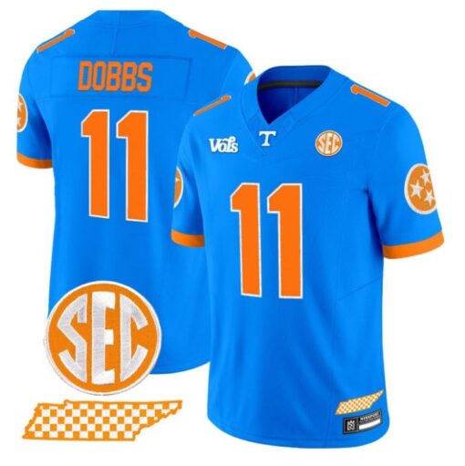 Joshua Dobbs Jersey #11 Tennessee Volunteers Blue Blaze Edition Stitched