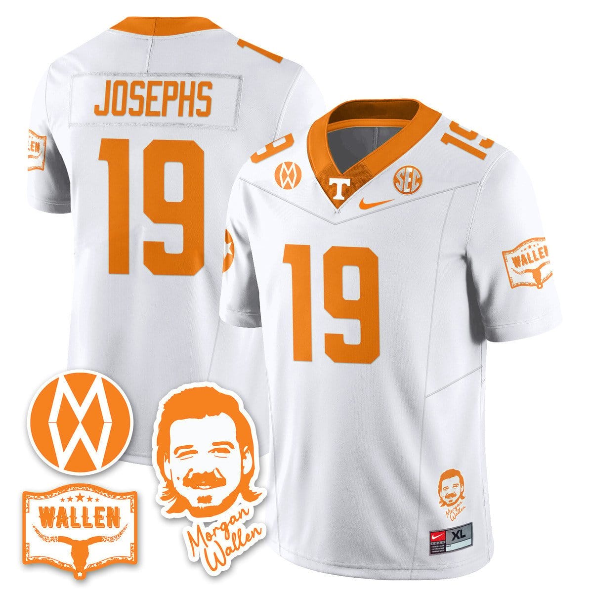 Joshua Josephs Jersey #19 Tennessee Vols Morgan Wallen 2025 Stitched - Image 2