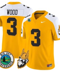 Joshua Wood Jersey 3 Idaho Vandals 1975 Throwback Limited Stitched Gold Alter