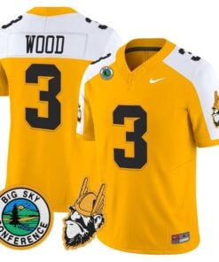 Joshua Wood Jersey 3 Idaho Vandals 1975 Throwback Limited Stitched Gold Alternate