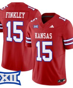 Justice Finkley Jersey 15 Kansas Jayhawks 2025 Vapor Limited Stitched Red