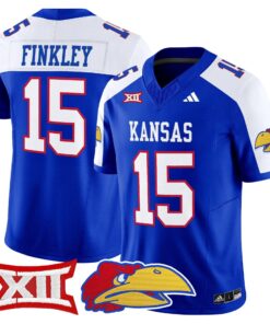 Justice Finkley Jersey 15 Kansas Jayhawks 2025 Vapor Limited Stitched Royal ALter
