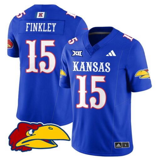Justice Finkley Jersey #15 Kansas Jayhawks Football 2025 Limited Stitched - Image 3