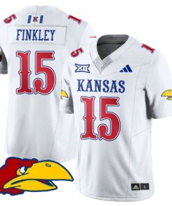 Justice Finkley Jersey 15 Kansas Jayhawks Football 2025 Limited Stitched White