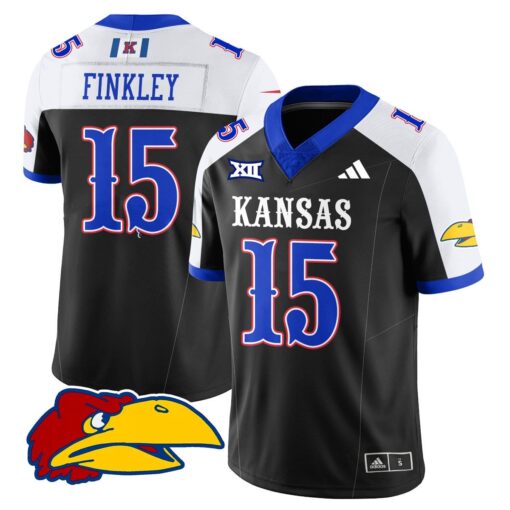 Justice Finkley Jersey #15 Kansas Jayhawks Football 2025 Limited Stitched - Image 4