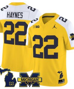 Justice Haynes Jersey 22 Michigan Wolverines 2025 Limited V2 Stitched Maize Alter