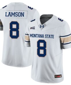 Alternative view of Justin Lamson Jersey #8 Montana State Bobcat Football 2025 Stitched