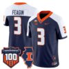 Kaden Feagin Jersey 3 Illinois Fighting 100th Memorial Stadium Navy Alternate 95c15256 f058 476b bb9d 8b339d4ceebe