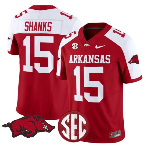 Kam Shanks Jersey #15 Arkansas Razorbacks Limited Stitched - Image 4