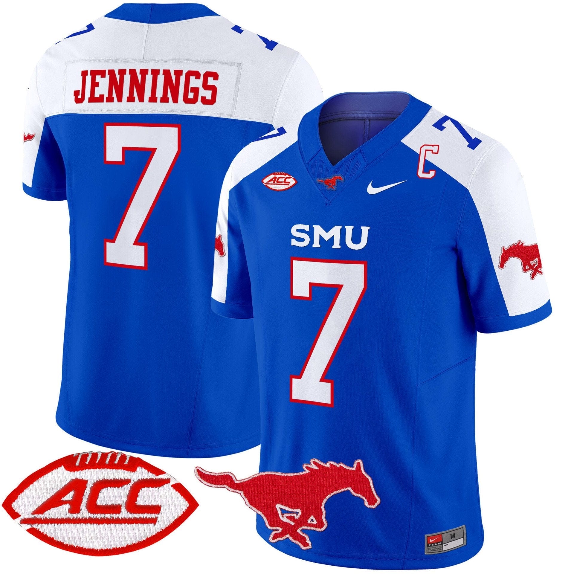 Kevin Jennings Jersey #7 SMU Mustangs 2025 Vapor Limited Stitched - Image 2