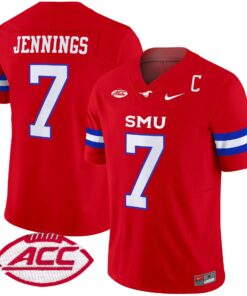 Kevin Jennings Jersey 7 SMU Mustangs 2025 Vapor Limited Stitched Red
