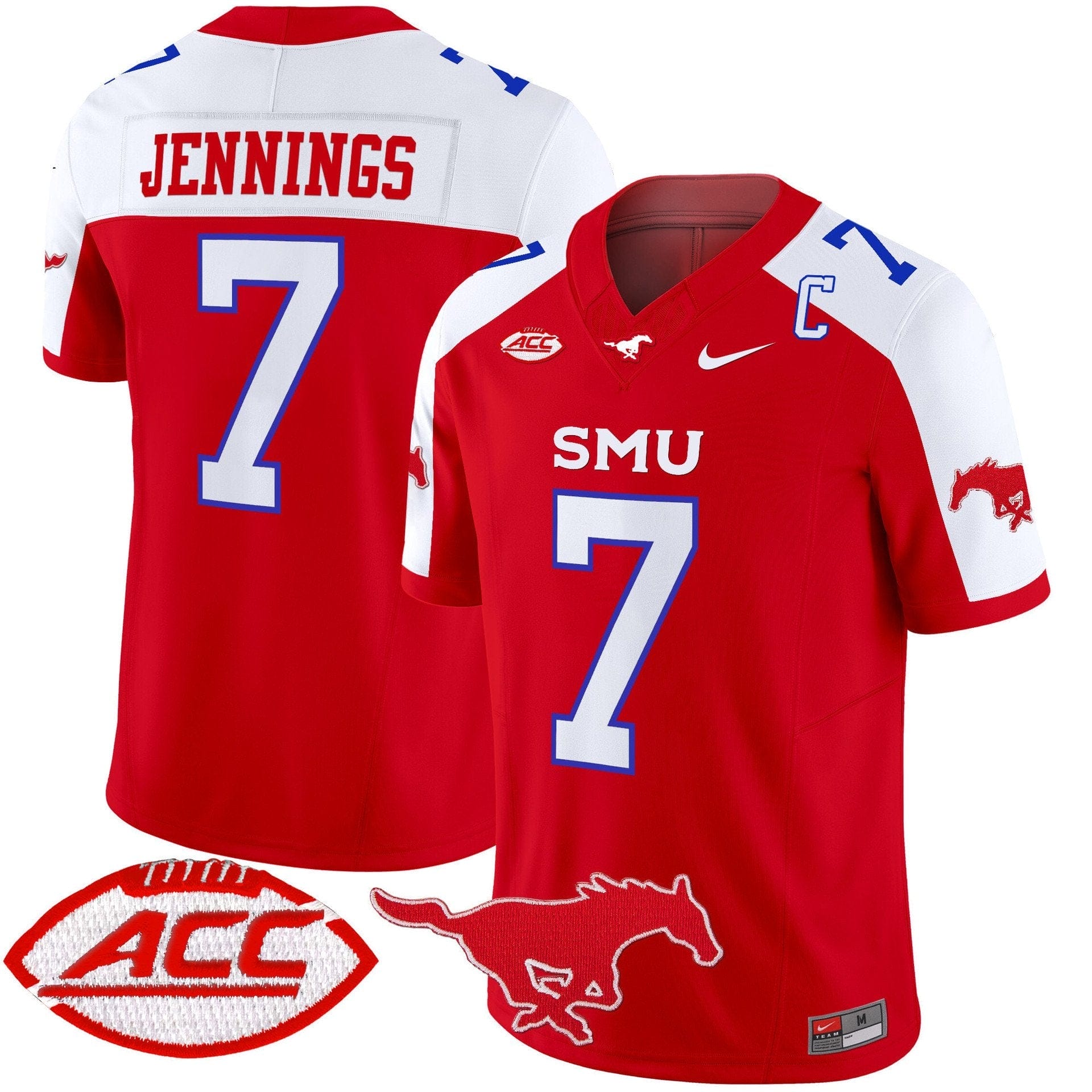 Kevin Jennings Jersey #7 SMU Mustangs 2025 Vapor Limited Stitched - Image 4