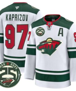 Kirill Kaprizov Jersey #97 Minnesota Wild 25th Anniversary Patch Stitched