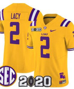 Kyren Lacy Jersey 2 LSU Tigers 2020 National Champions Stitched Gold