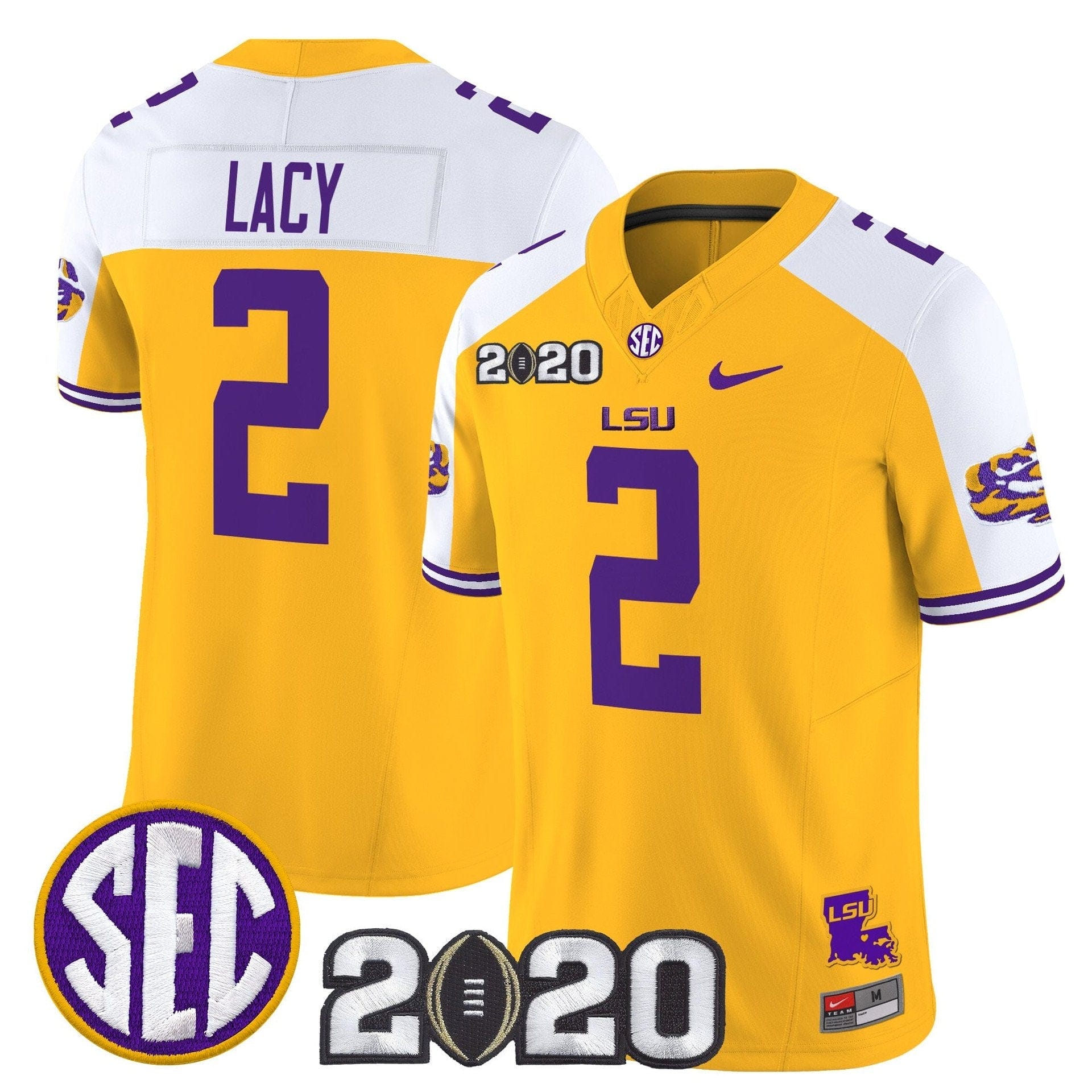 Kyren Lacy Jersey #2 LSU Tigers 2020 National Champions Stitched - Image 2