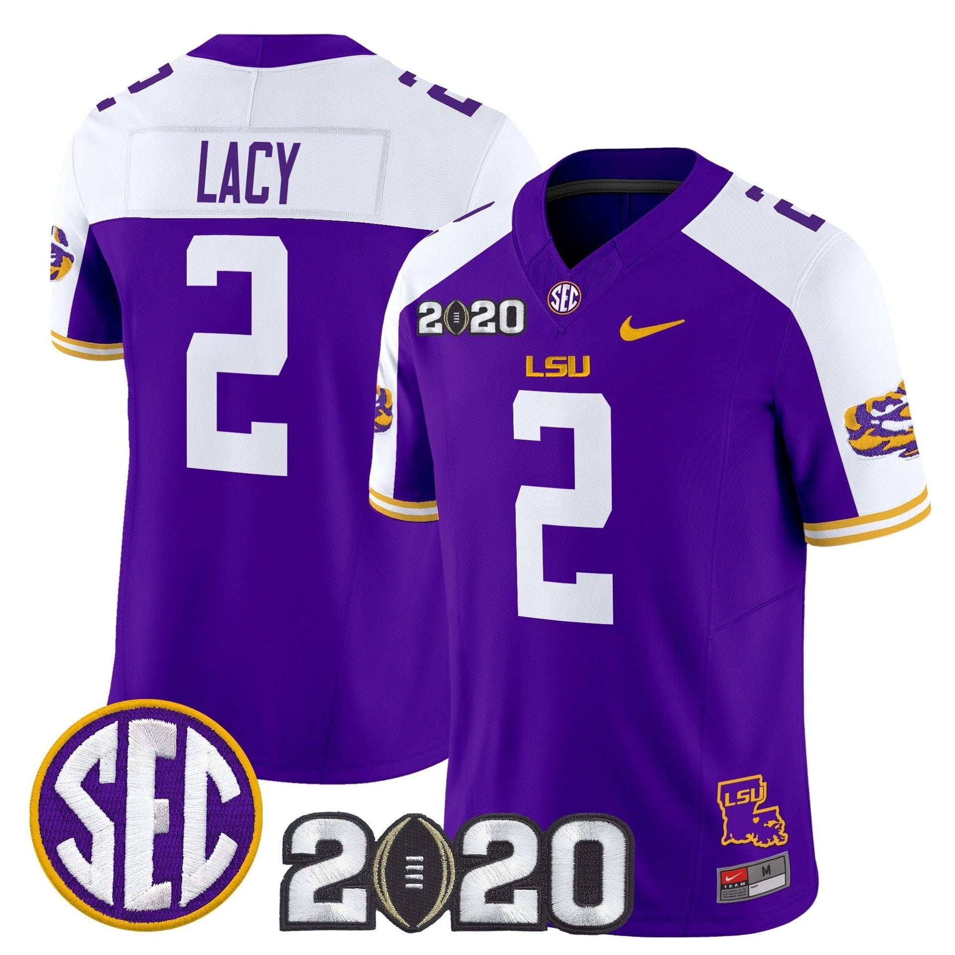 Kyren Lacy Jersey #2 LSU Tigers 2020 National Champions Stitched - Image 4