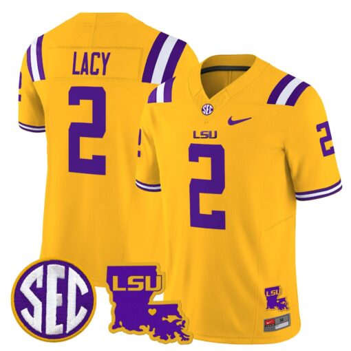Kyren Lacy Jersey #2 LSU Tigers 2025 Louisiana Patch Stitched
