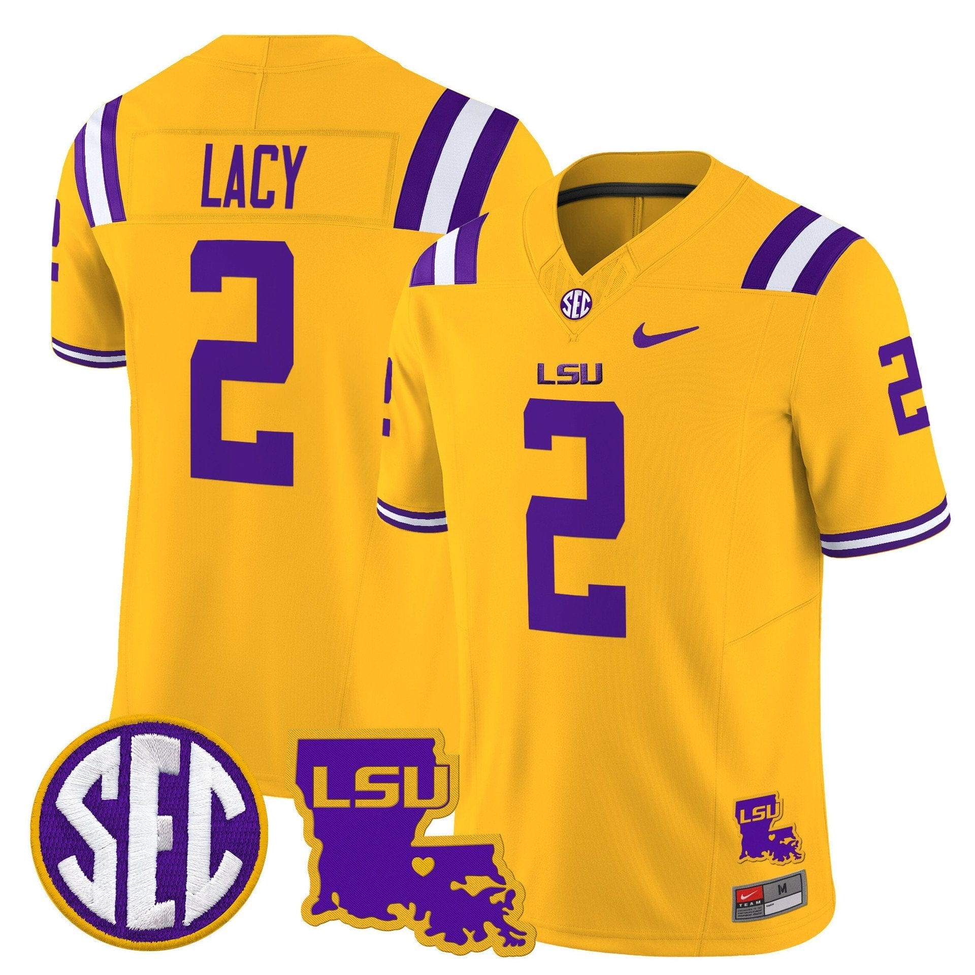 Kyren Lacy Jersey #2 LSU Tigers 2025 Louisiana Patch Stitched 1 Kyren Lacy Jersey #2 LSU Tigers 2025 Louisiana Patch Stitched