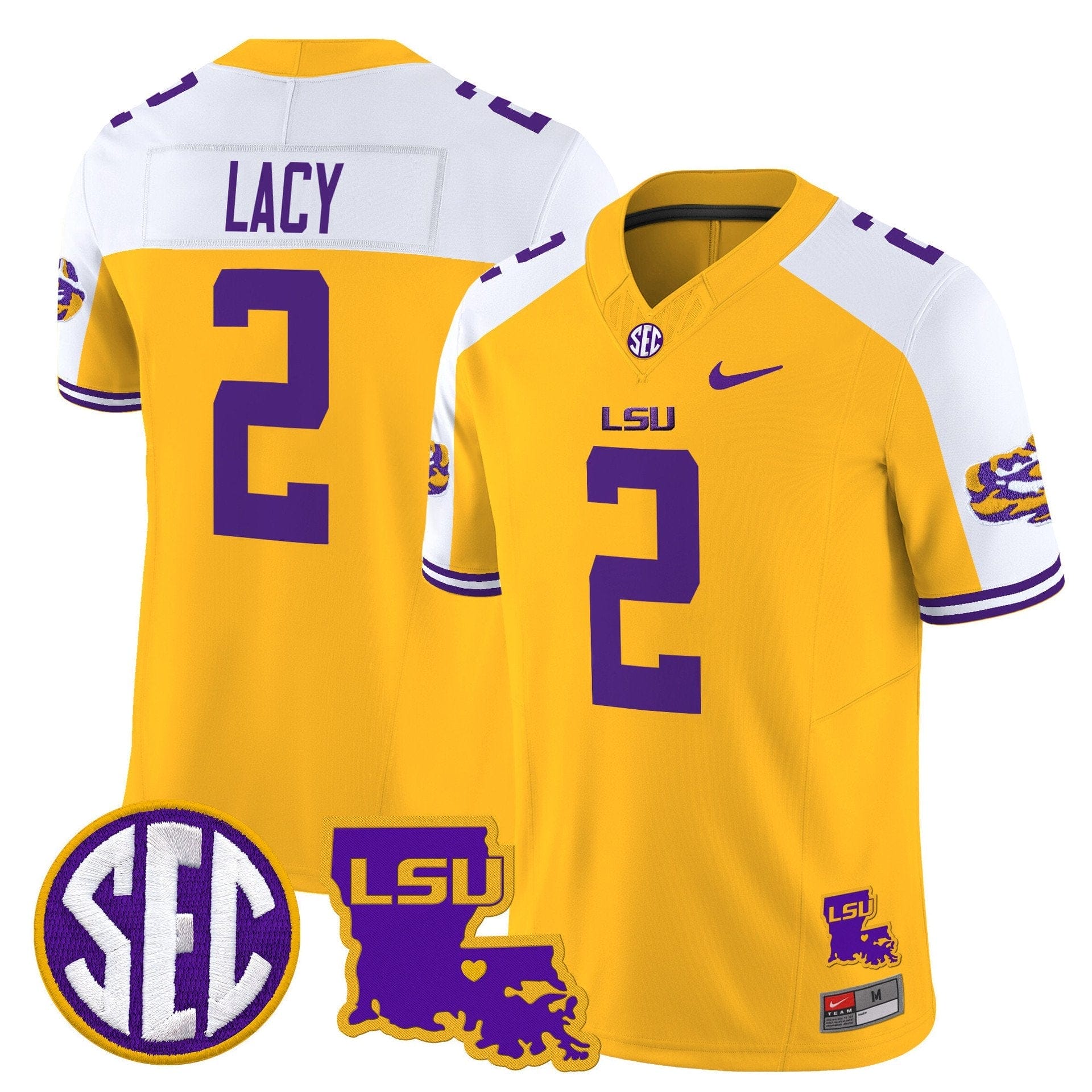 Kyren Lacy Jersey #2 LSU Tigers 2025 Louisiana Patch Stitched 3 Kyren Lacy Jersey #2 LSU Tigers 2025 Louisiana Patch Stitched - Image 3