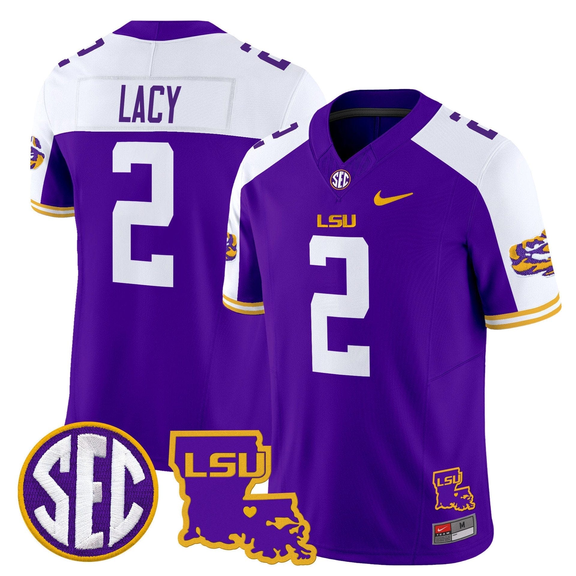 Kyren Lacy Jersey #2 LSU Tigers 2025 Louisiana Patch Stitched 4 Kyren Lacy Jersey #2 LSU Tigers 2025 Louisiana Patch Stitched - Image 4