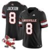 Lamar Jackson Jersey 8 Louisville Cardinals 1980s Throwback Stitched Black