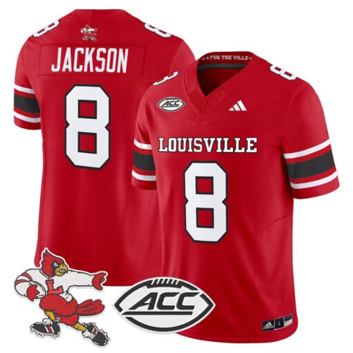 Lamar Jackson Jersey #8 Louisville Cardinals 1980s Throwback Stitched - Image 5