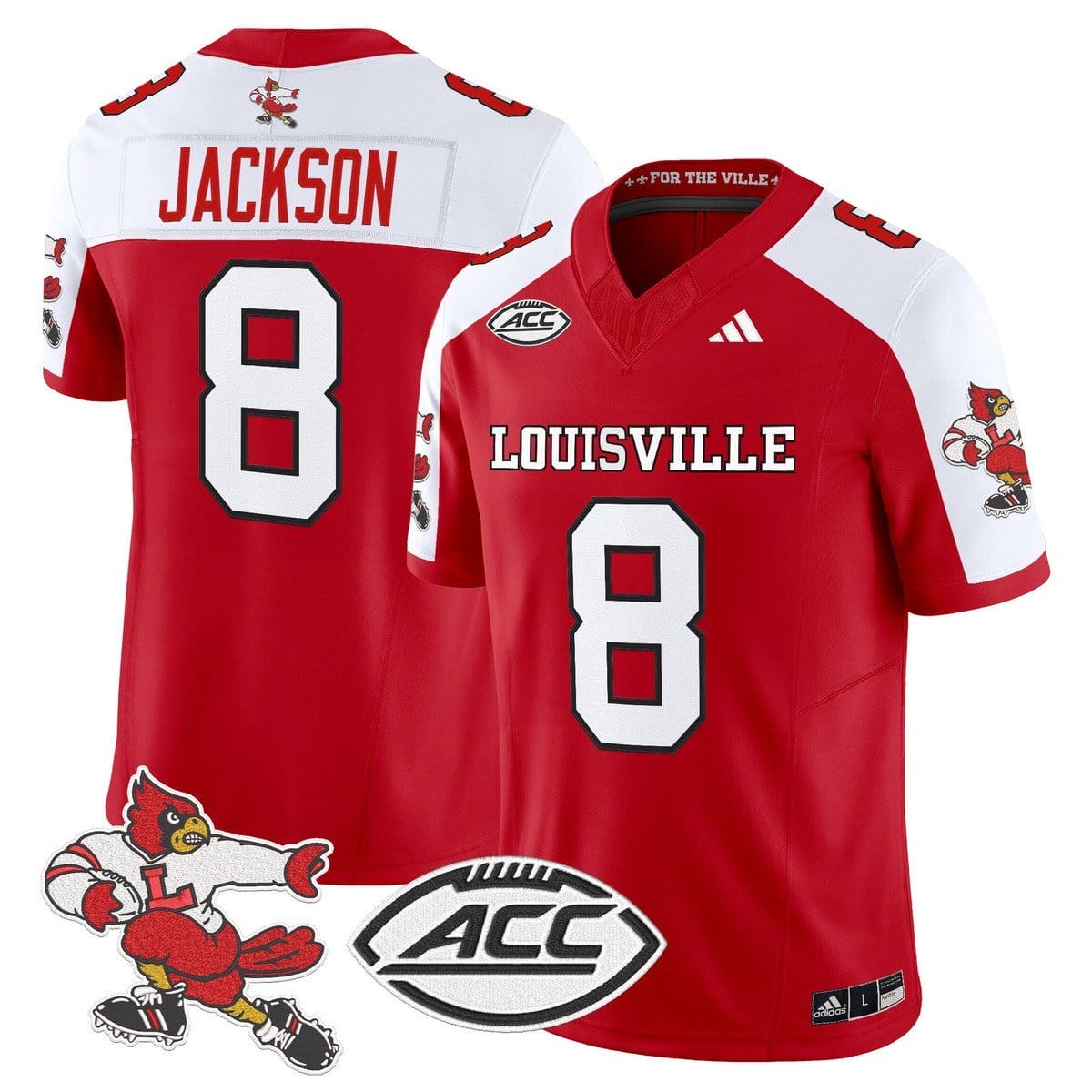 Lamar Jackson Jersey #8 Louisville Cardinals 1980s Throwback Stitched 4 Lamar Jackson Jersey #8 Louisville Cardinals 1980s Throwback Stitched - Image 4