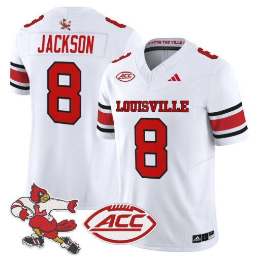 Lamar Jackson Jersey #8 Louisville Cardinals 1980s Throwback Stitched - Image 2