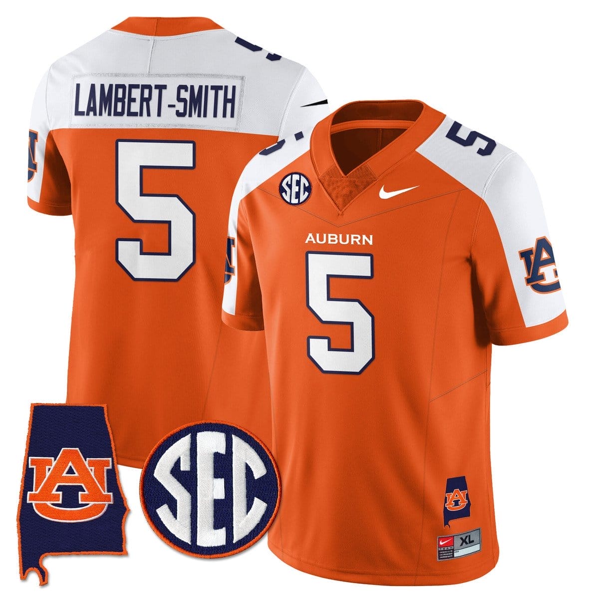 Lambert-Smith Jersey #5 Auburn Tigers Alabama Patch Vapor Stitched 4 Lambert-Smith Jersey #5 Auburn Tigers Alabama Patch Vapor Stitched - Image 4