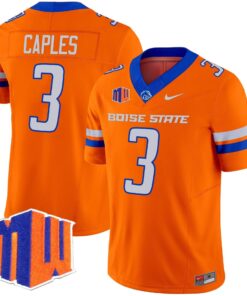 Latrell Caples Jersey 3 Boise State Broncos 2025 Vapor Stitched Orange