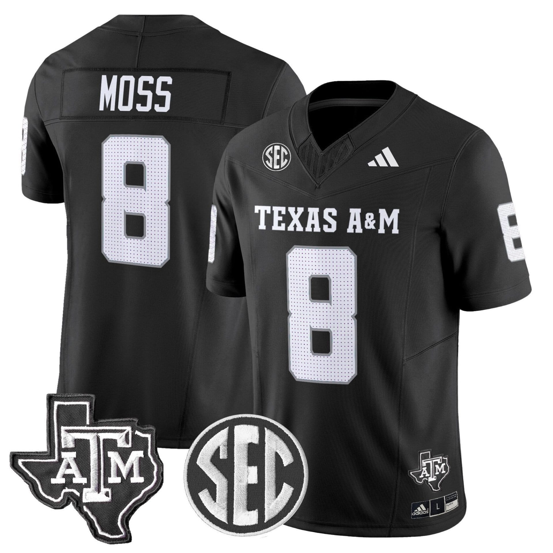 Le'Veon Moss Jersey #8 Texas A&M Aggies 2025 Vapor Stitched