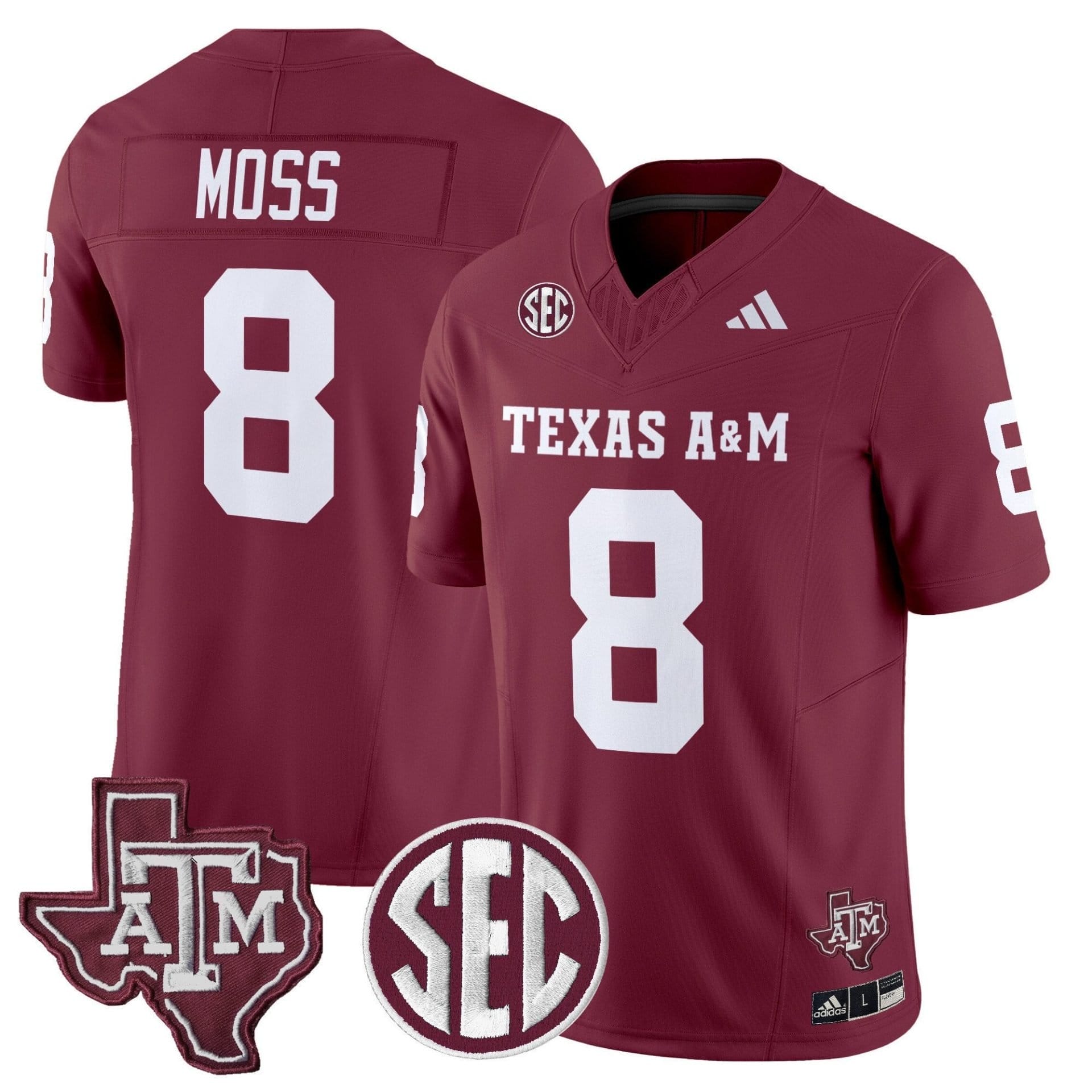 Le'Veon Moss Jersey #8 Texas A&M Aggies 2025 Vapor Stitched - Image 5