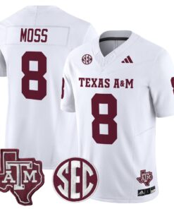 Alternative view of Le'Veon Moss Jersey #8 Texas A&M Aggies 2025 Vapor Stitched