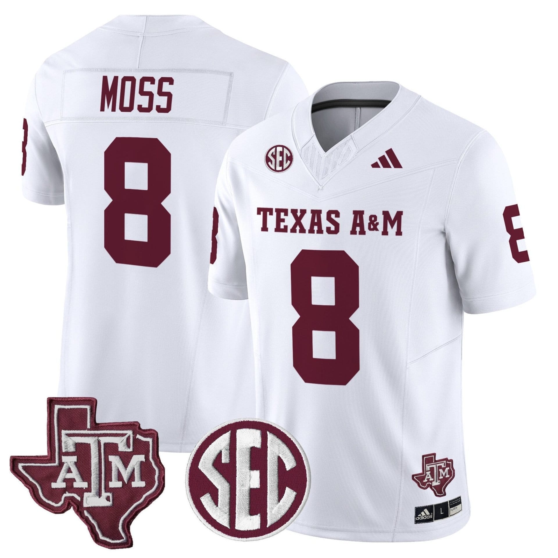 Le'Veon Moss Jersey #8 Texas A&M Aggies 2025 Vapor Stitched - Image 2
