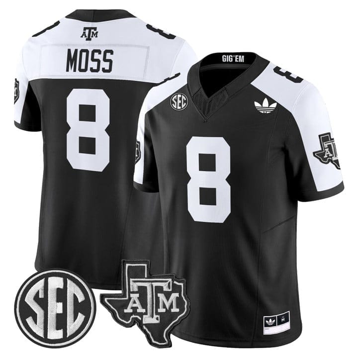 Le'Veon Moss Jersey #8 Texas A&M Aggies 2025 Vapor V2 Stitched - Image 3
