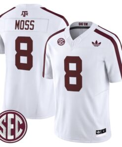Alternative view of Le'Veon Moss Jersey #8 Texas A&M Aggies 2025 Vapor V2 Stitched