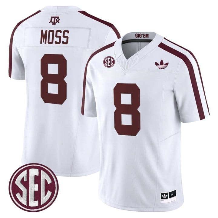 Le'Veon Moss Jersey #8 Texas A&M Aggies 2025 Vapor V2 Stitched - Image 2