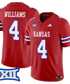 Leshon Williams Jersey 4 Kansas Jayhawks 2025 Vapor Limited Stitched Red