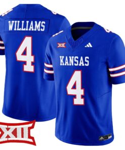 Leshon Williams Jersey 4 Kansas Jayhawks 2025 Vapor Limited Stitched Royal