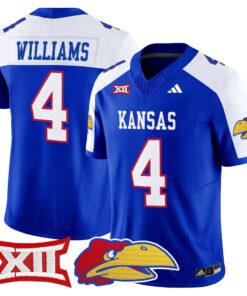 Leshon Williams Jersey 4 Kansas Jayhawks 2025 Vapor Limited Stitched Royal ALter