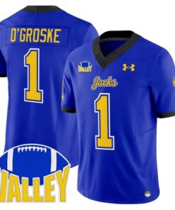 Lofton O Groske Jersey 1 South Dakota State Jackrabbits 2025 Stitched Blue
