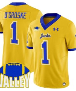Lofton O Groske Jersey 1 South Dakota State Jackrabbits 2025 Stitched Gold