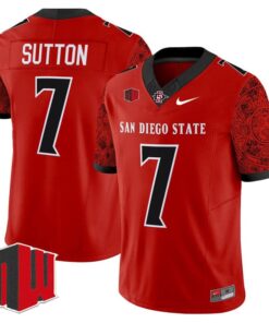 Alternative view of Lucky Sutton Jersey #7 San Diego State Aztecs 2025 Limited Stitched
