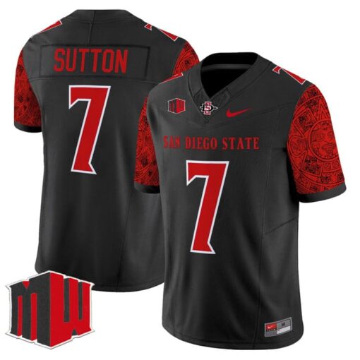 Lucky Sutton Jersey #7 San Diego State Aztecs 2025 Limited Stitched
