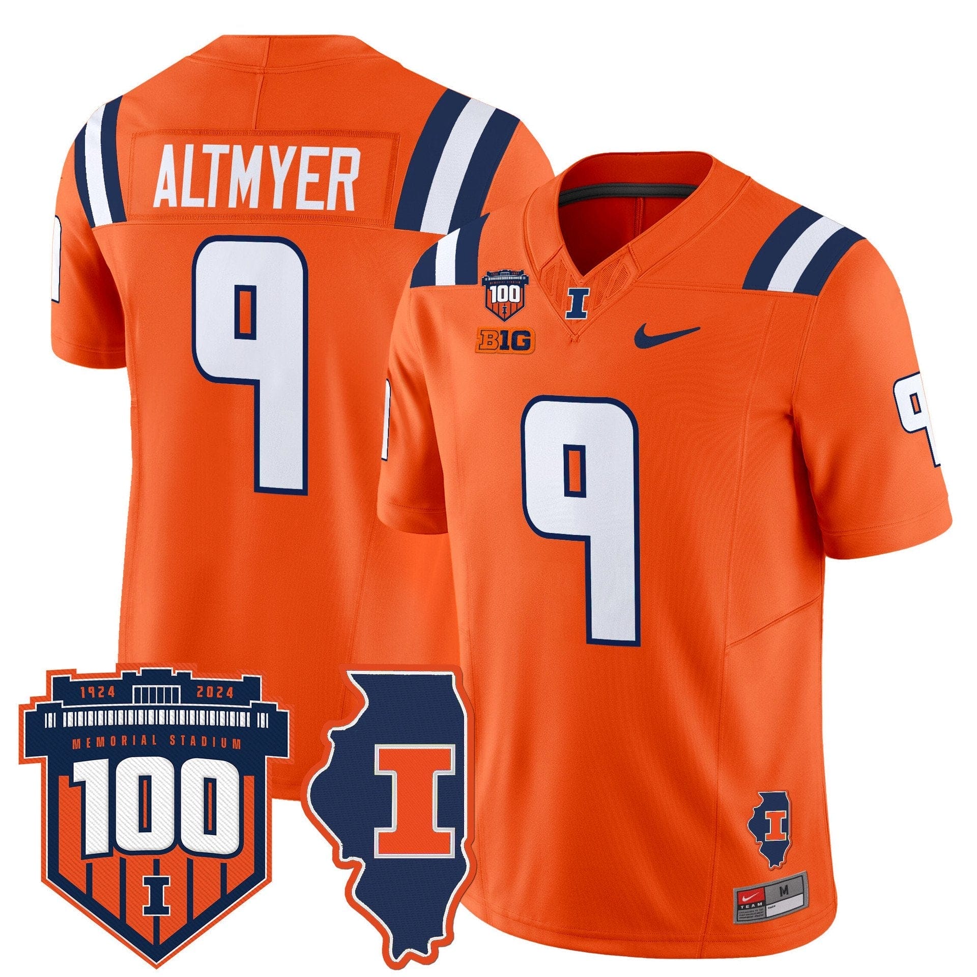 Luke Altmyer Jersey #9 Illinois Fighting 100th Memorial Stadium - Image 5