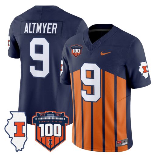 Luke Altmyer Jersey #9 Illinois Fighting 100th Memorial Stadium - Image 4
