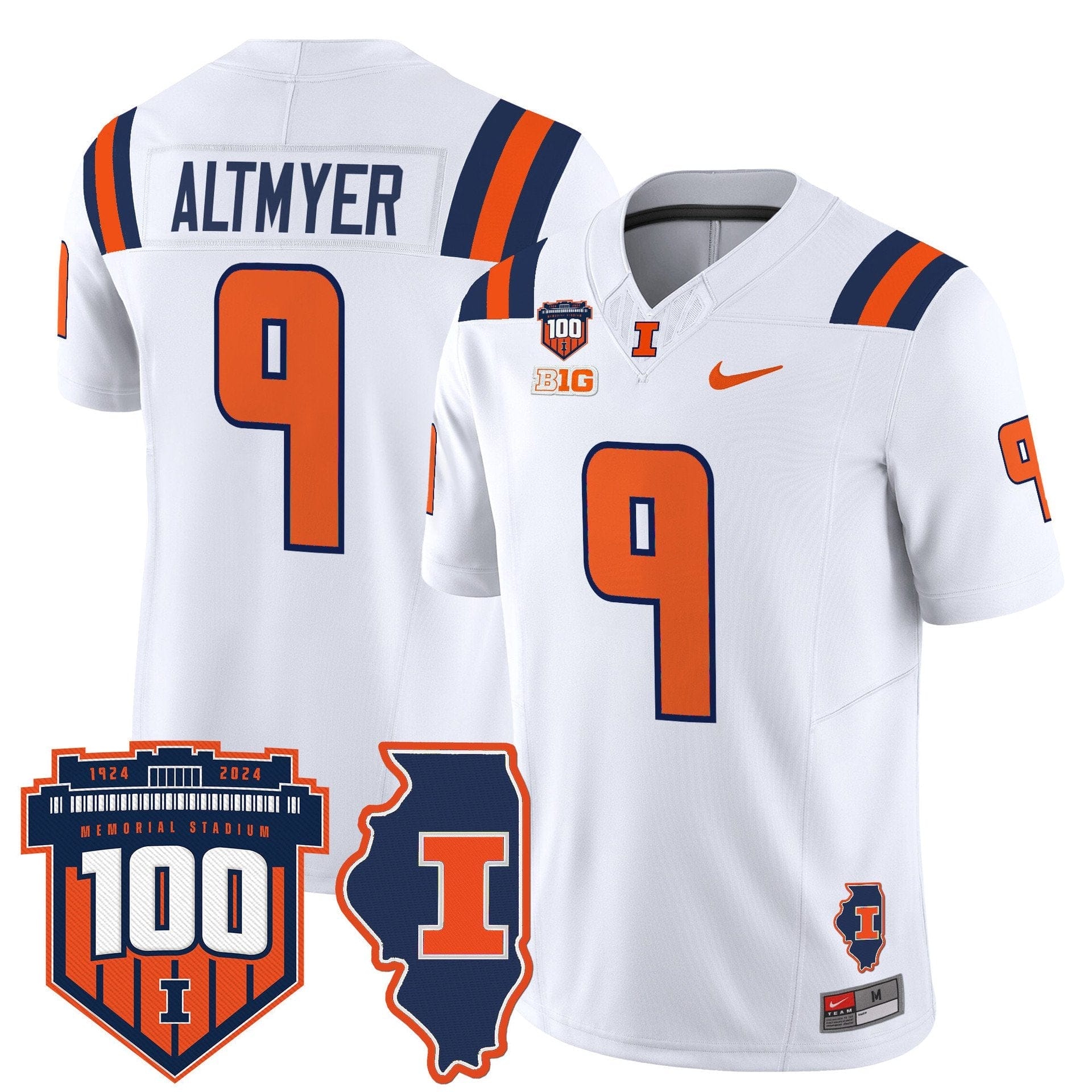 Luke Altmyer Jersey #9 Illinois Fighting 100th Memorial Stadium - Image 2